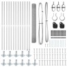 Ensemble de Poteaux de Clôture 25 m Lot de 2 Argent galvanisé 