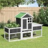 Clapier gris 170x63x113 cm bois de pin massif 