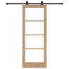 Porte coulissante avec quincaillerie 'ORKDAL'en bois massif et verre 