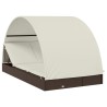 Transat 2 places avec toit rond marron 211x112x140 cm 