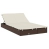 Transat 2 places avec toit rond marron 211x112x140 cm 