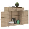 Armoire de rangement jardin beige 105x55x113 cm résine tressée 