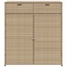 Armoire de rangement jardin beige 105x55x113 cm résine tressée 