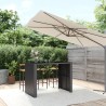 Table de bar et dessus en verre noir 145x80x110 cm poly rotin 