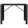 Table de bar et dessus en verre noir 145x80x110 cm poly rotin 