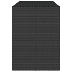 Table de bar et dessus en verre noir 145x80x110 cm poly rotin 