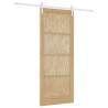 Porte Coulissante avec Ensemble Matériel 86x211 cm en Bois Massif de Pin 