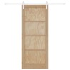 Porte Coulissante avec Ensemble Matériel 86x211 cm en Bois Massif de Pin 