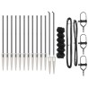Jeu de Poteaux de Clôture Gris 0.4 x 25 m Acier galvanisé 