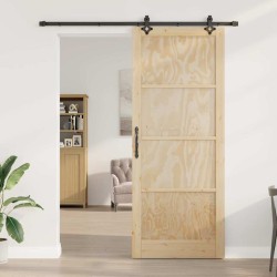 Porte Coulissante avec Quincaillerie 93x232 cm Bois Massif en Pin 