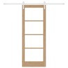 Porte Coulissante avec Kit de Quincaillerie "ORKDAL" Bois Massif & Verre 