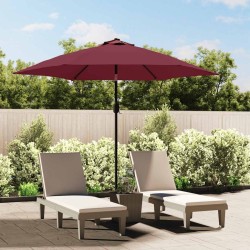 Tissu de remplacement pour parasol d'extérieur Bordeaux 300 cm 
