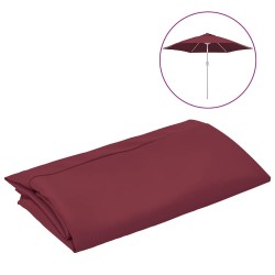 Tissu de remplacement pour parasol d'extérieur Bordeaux 300 cm 