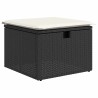 Ensemble de canapés de jardin 4 pièces avec coussins noirs en poly rotin 