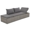 Lit de jardin Gris 195x60 cm Résine tressée 