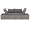 Lit de jardin Gris 195x60 cm Résine tressée 