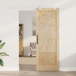Porte coulissante avec matériel inclus 78x211 cm Bois massif de pin 
