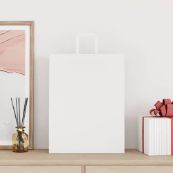 Sacs en papier 50 pcs avec poignées blanc 32x12x42 cm 