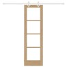 Jeu de porte coulissante avec quincaillerie 61x198,5 cm en bois massif de pin 