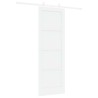 Porte coulissante avec kit de quincaillerie blanche 73,5 x 211 cm en bois massif de pin 