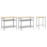 Set de banc de travail 3 pièces en acier gris 