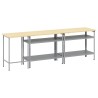Set de banc de travail 3 pièces en acier gris 