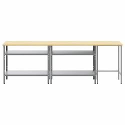 Set de banc de travail 3 pièces en acier gris 