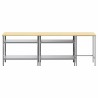 Set de banc de travail 3 pièces en acier gris 