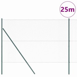 Ensemble de Clôture Duo Vert Métal 25 x 1,5 m Durable 