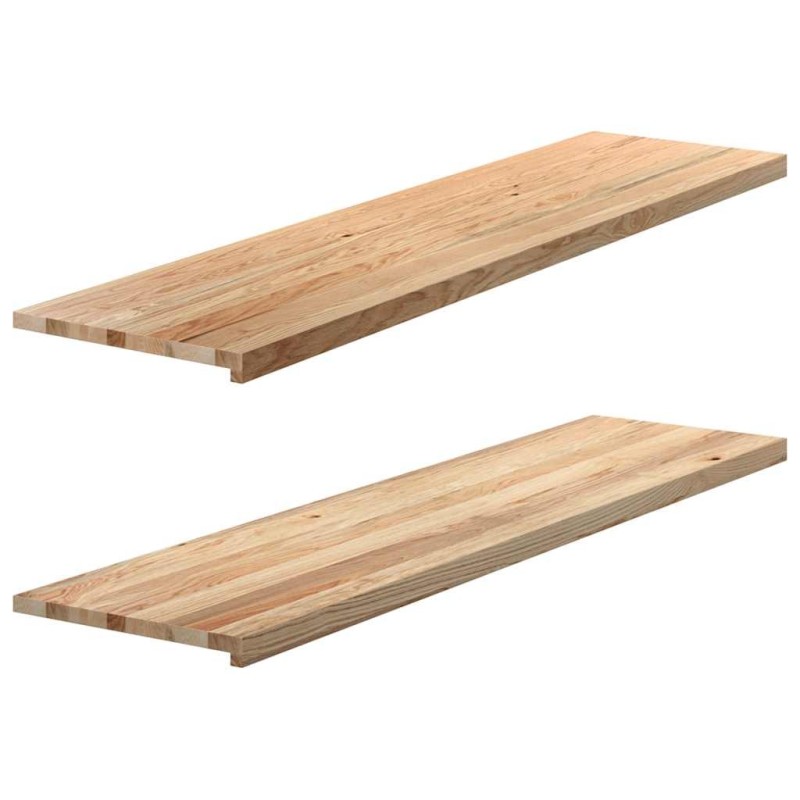Appuis de fenêtre 2 pcs non traité 160x40x2cm bois chêne massif 