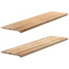 Appuis de fenêtre 2 pcs non traité 160x40x2cm bois chêne massif 