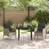 Set de salle à manger de jardin 3 pièces avec coussins Gris clair Poly Rattan 
