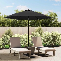 Tissu de remplacement pour parasol d'extérieur Noir 300 cm 