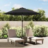 Tissu de remplacement pour parasol d'extérieur Noir 300 cm 