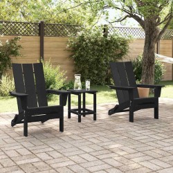 Chaises Adirondack pliables 2 pcs Noir 74,5x80,5x90 cm HDPE 