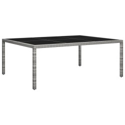 Table à manger d'extérieur Gris 200x150x74 cm Résine tressée 