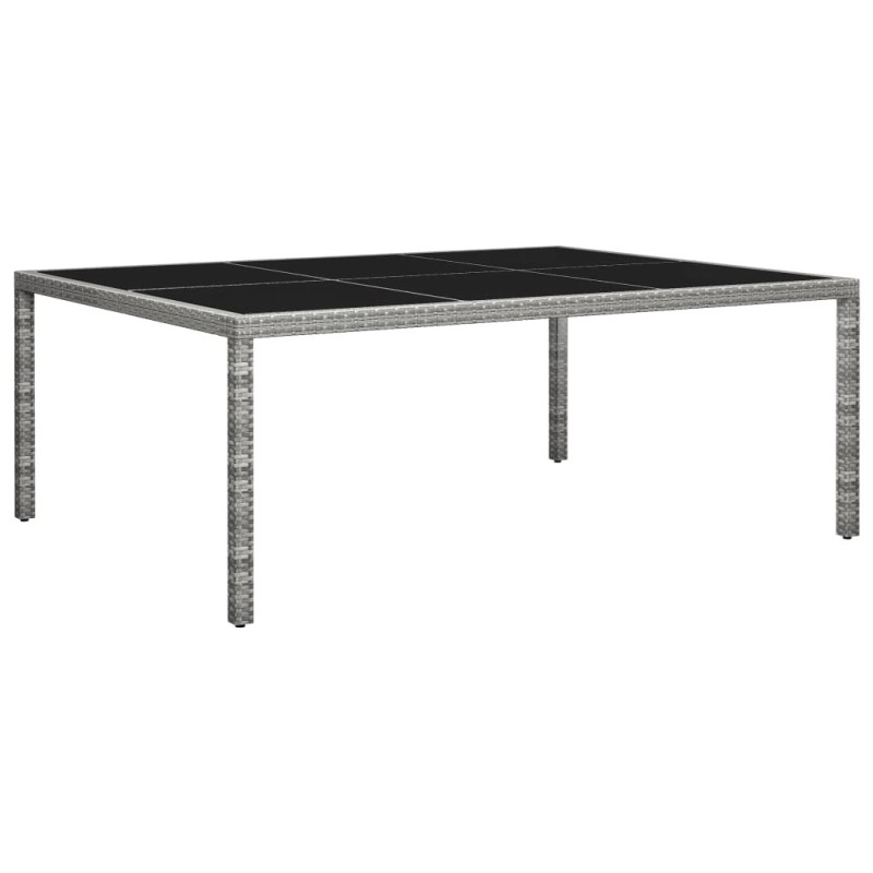 Table à manger d'extérieur Gris 200x150x74 cm Résine tressée 