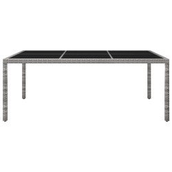Table à manger d'extérieur Gris 200x150x74 cm Résine tressée 