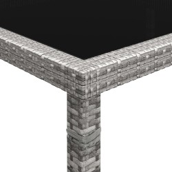 Table à manger d'extérieur Gris 200x150x74 cm Résine tressée 