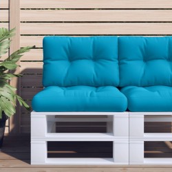 Coussin de palette bleu clair 60x40x12 cm tissu 