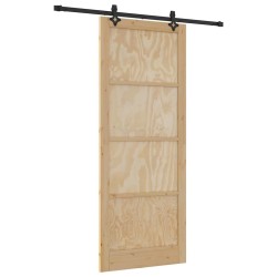 Porte Coulissante avec Kit de Quincaillerie 93x232 cm Bois Massif Pin 