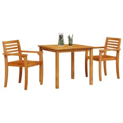 Ensemble de jardin 3 pcs Bois naturel 85 x 85 x 75 cm 