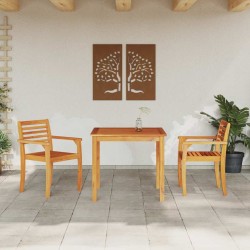 Ensemble de jardin 3 pcs Bois naturel 85 x 85 x 75 cm 