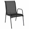 Ensemble de repas de jardin de 5 pièces en textilène noir et acier 