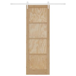 Porte coulissante avec kit de matériel 78x232 cm en bois massif de pin 