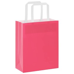 Sacs en papier 50 pcs avec poignées rose 18x8x22 cm 