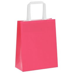 Sacs en papier 50 pcs avec poignées rose 18x8x22 cm 