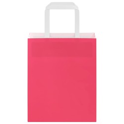 Sacs en papier 50 pcs avec poignées rose 18x8x22 cm 
