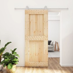 Porte coulissante et kit de quincaillerie 85x210 cm pin massif 