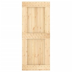 Porte coulissante et kit de quincaillerie 85x210 cm pin massif 
